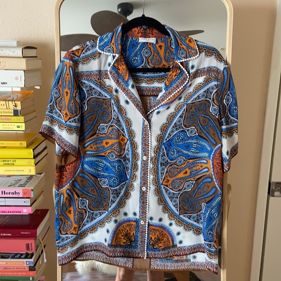 Sandro Tops - Sandro scarf print silk blouse